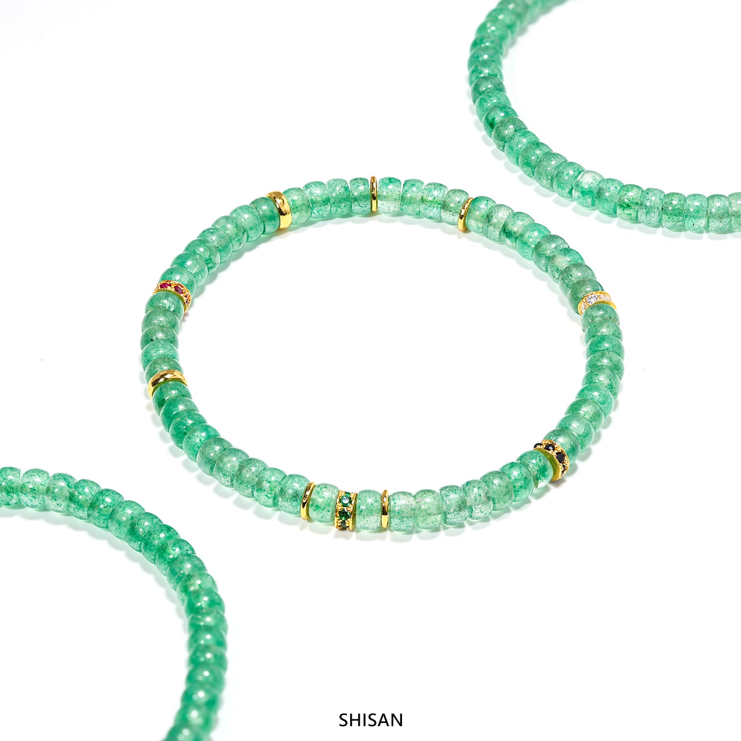 Green Strawberry Quartz Energy Bracelet